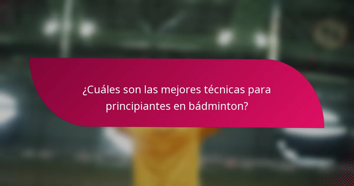 ¿Cuáles son las mejores técnicas para principiantes en bádminton?