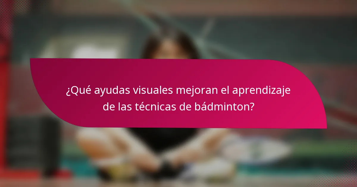 ¿Qué ayudas visuales mejoran el aprendizaje de las técnicas de bádminton?